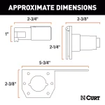 CURT 6-Way Round Trailer Connector Plug & Socket Kit with Hardware thumbnail 3