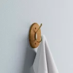 Design House Dalton Double Robe Hook in Honey Oak and Brass thumbnail 3