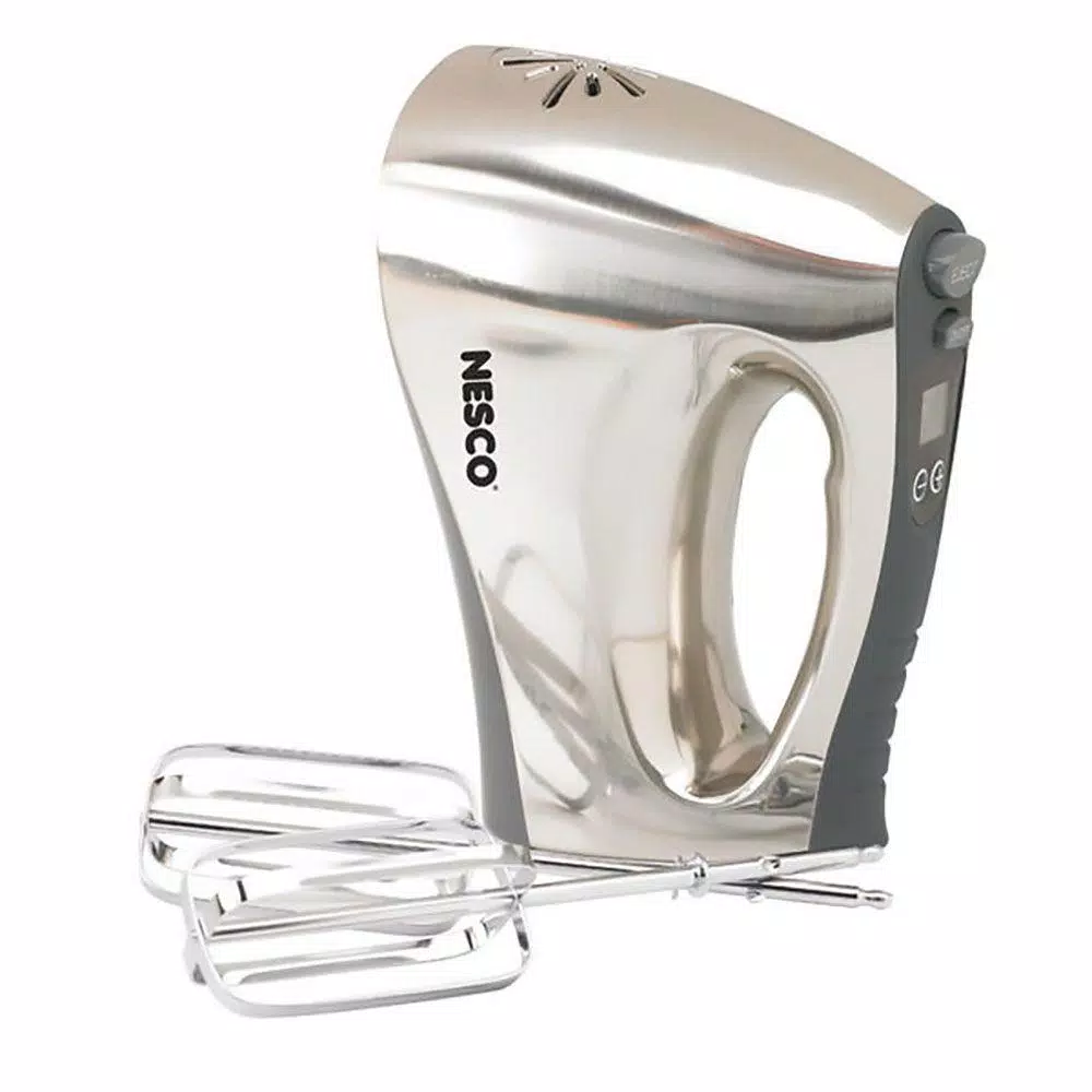 Nesco 16-Speed Digital Stainless Steel Hand Mixer with Built-In Timer and 300W Motor