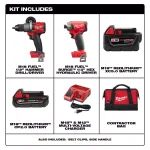 Milwaukee M18 FUEL 2-Tool Combo Kit: Hammer Drill/Driver & Surge Impact Driver with 2 Batteries thumbnail 2