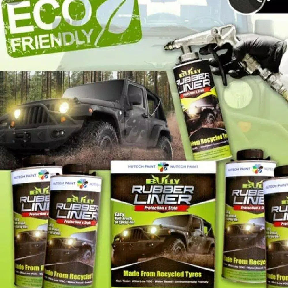 Bullyliner Water Based Rubber Truck Bed Liner, River Green (4-Box Pack)