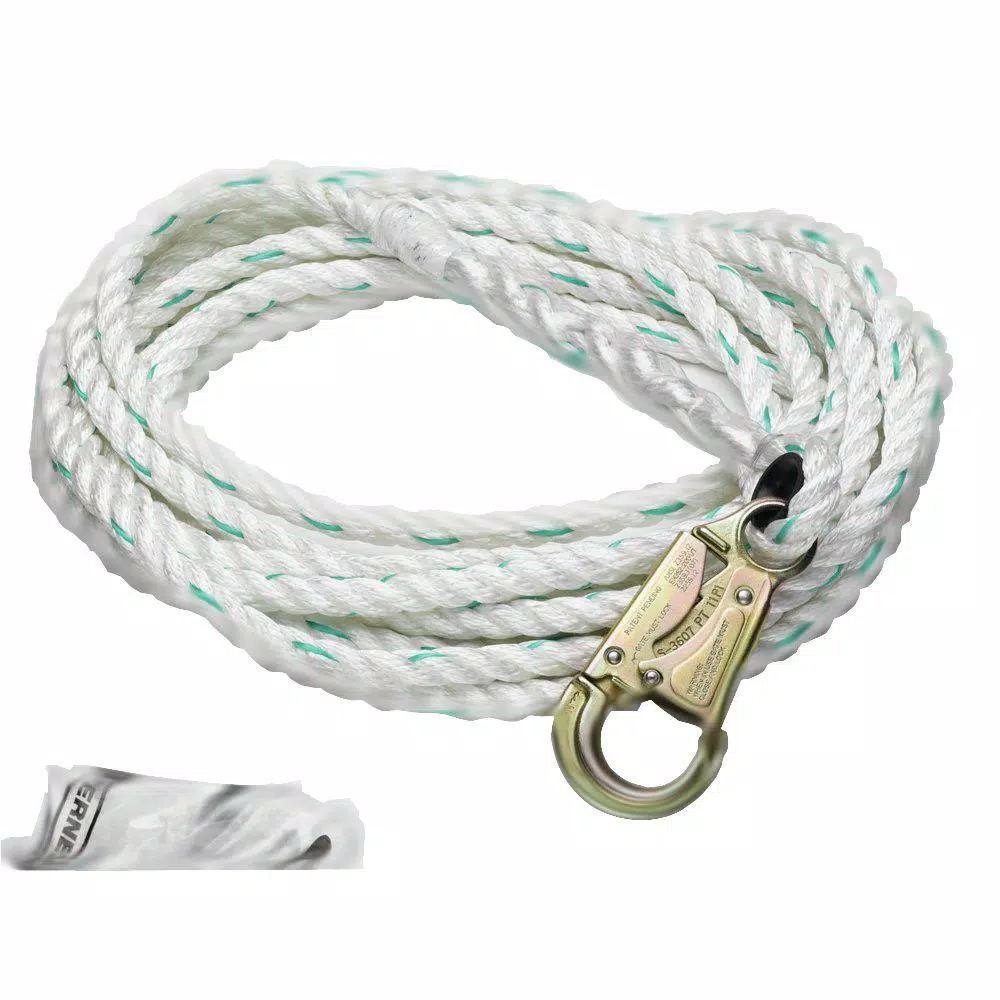 WERNER Upgear 75 ft. 5/8 in. Poly-Dac Vertical Lifeline with Snap Hook