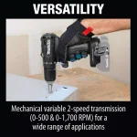 Makita 18V LXT Sub-Compact Brushless Cordless 1/2 in. Hammer Driver Drill (Tool Only) thumbnail 11