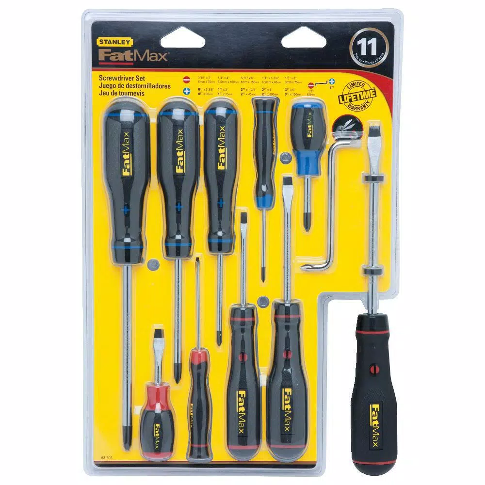 Stanley FATMAX 11-Piece Screwdriver Set with Magnetic Tips and Ergonomic Handles