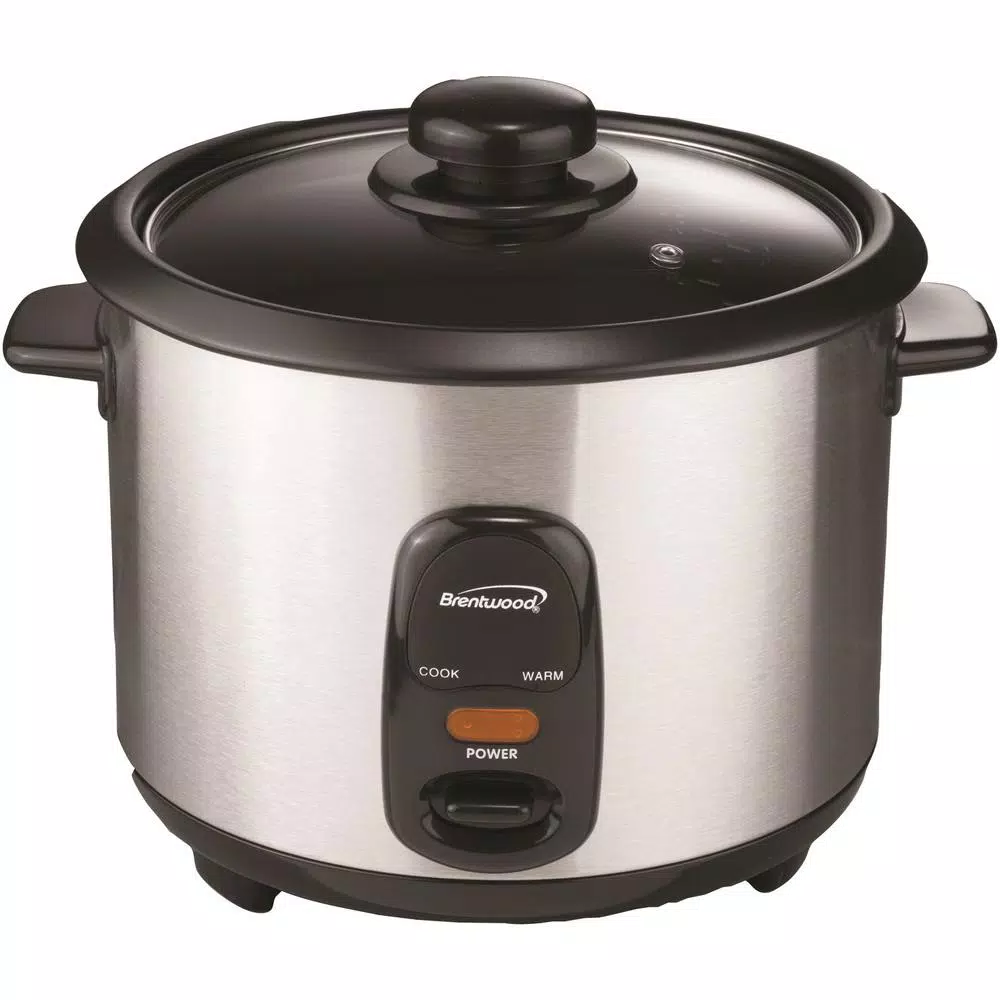 Brentwood Appliances 5-Cup Silver Rice Cooker with Non-Stick Interior and Automatic Shut-Off