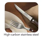 Tramontina Churrasco 8-Piece Steak Knife and Fork Set with Dark Brown Poly-Wood Handles thumbnail 5