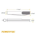 POWERTEC 1 in. Extra Heavy-Duty Steel Bench Dogs, 2-Pack thumbnail 3