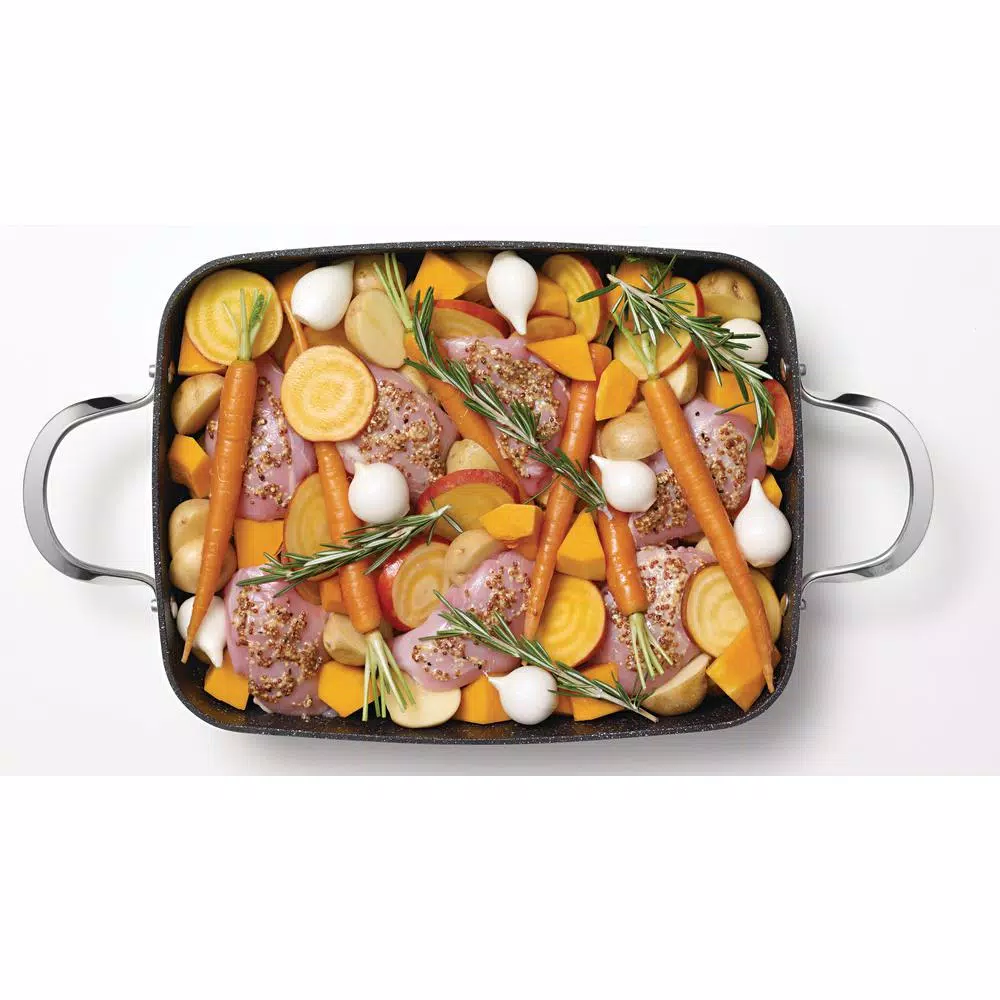 Starfrit THE ROCK 5.3 Qt. Rectangular Aluminum Casserole Dish with Lid, 9 x 13 in.