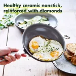 GreenPan Chatham 8 in. Hard-Anodized Aluminum Ceramic Nonstick Frying Pan, Gray thumbnail 3