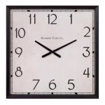 Pinnacle Modern 28 in. Black Square Wall Clock with Beveled Frame thumbnail 2