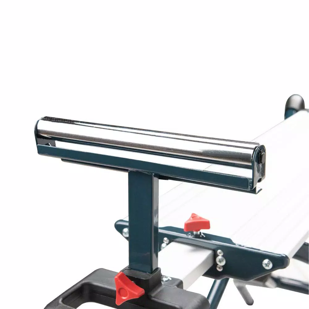 POWERTEC Dual Position Portable Miter Saw Stand with Wheels and Aluminum Bed