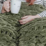 DONNA SHARP Olive Chenille Chunky Knit Throw Blanket, 40 x 50 in thumbnail 3