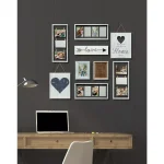 Pinnacle Gallery Perfect 9-Piece Heart Decor White Collage Kit Picture Frame Set thumbnail 1