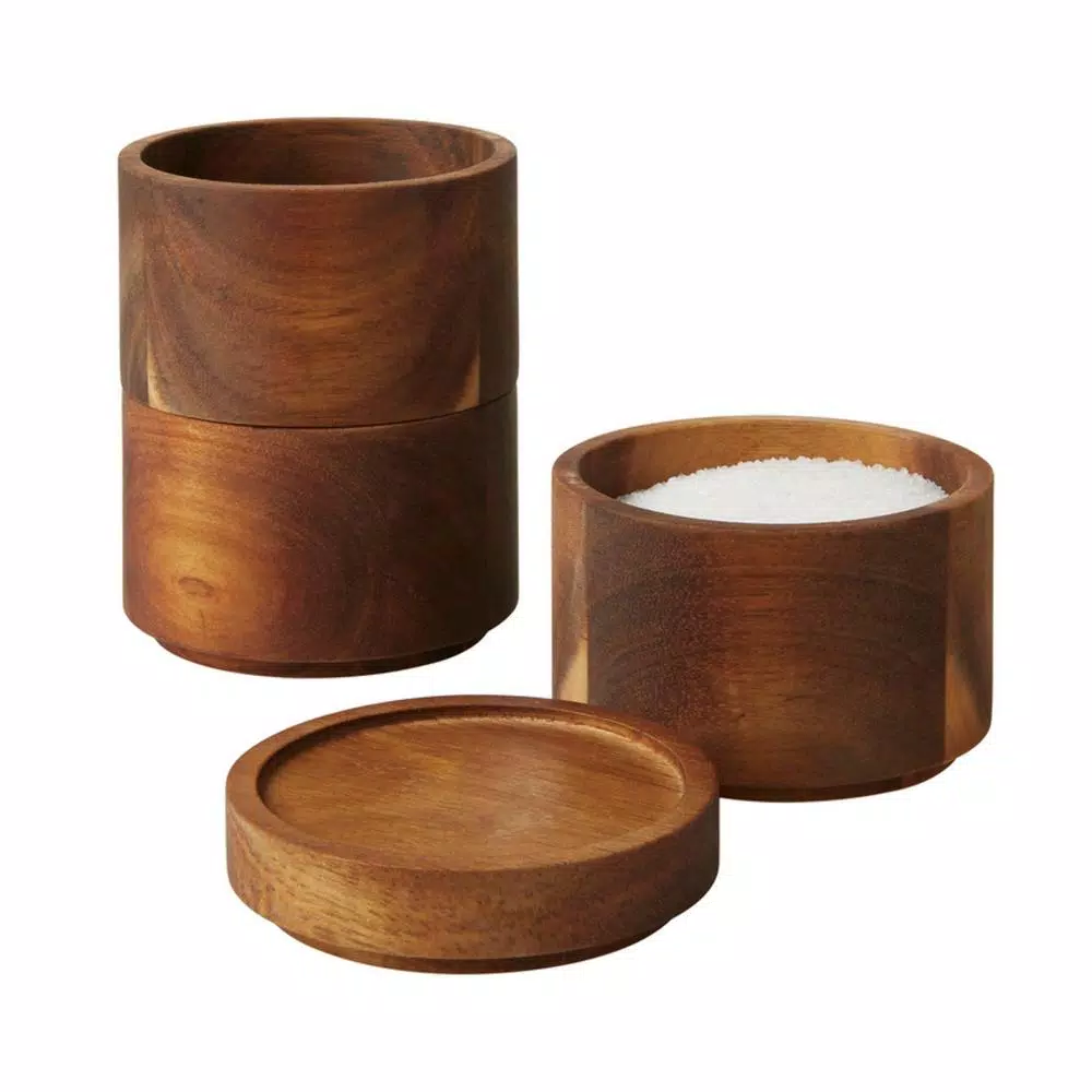 Rachael Ray Tools and Gadgets 3-Tier Acacia Wood Stacking Salt Box