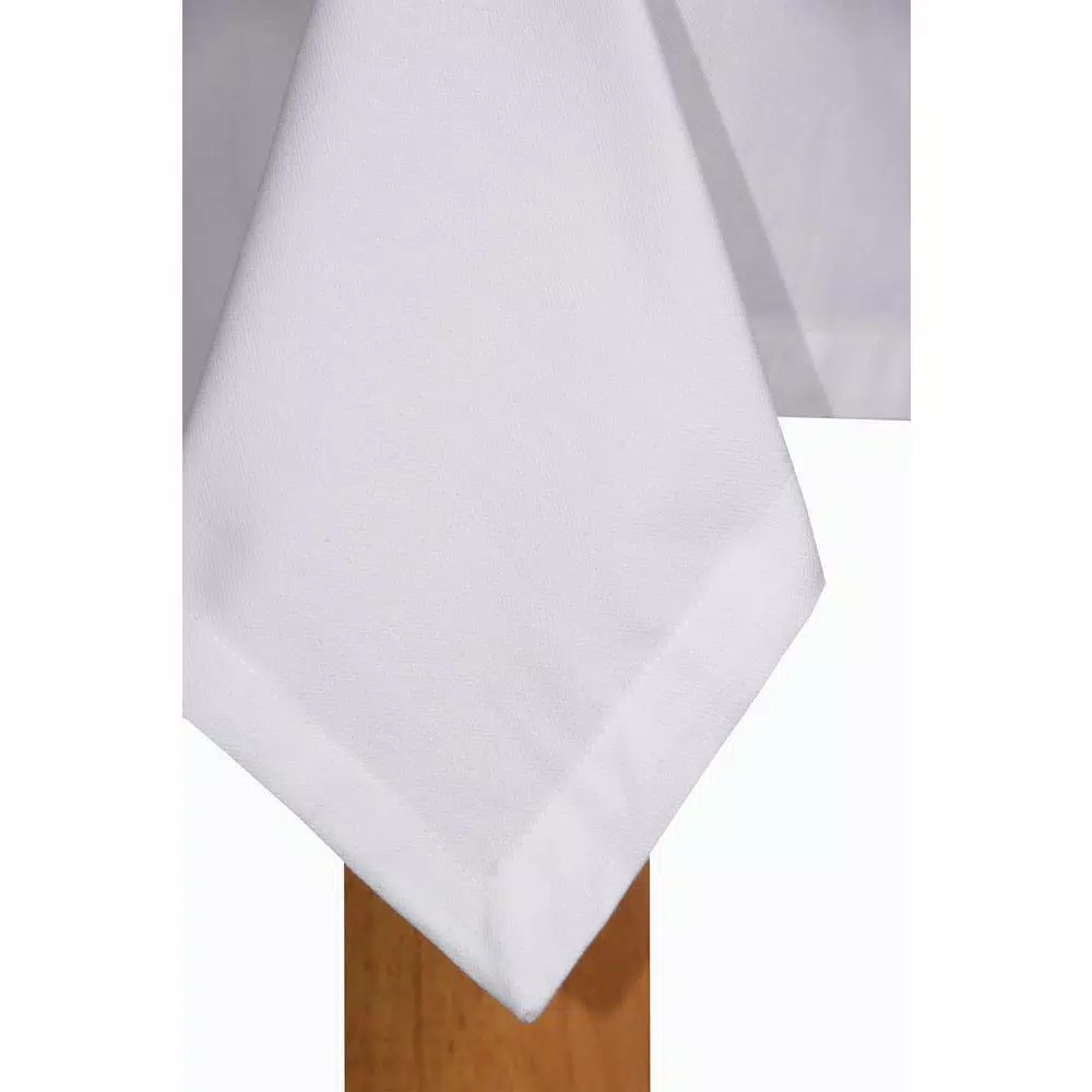 Lintex Butler Service Hotel Collection 100% Cotton Tablecloth, White, 70 x 126 in.