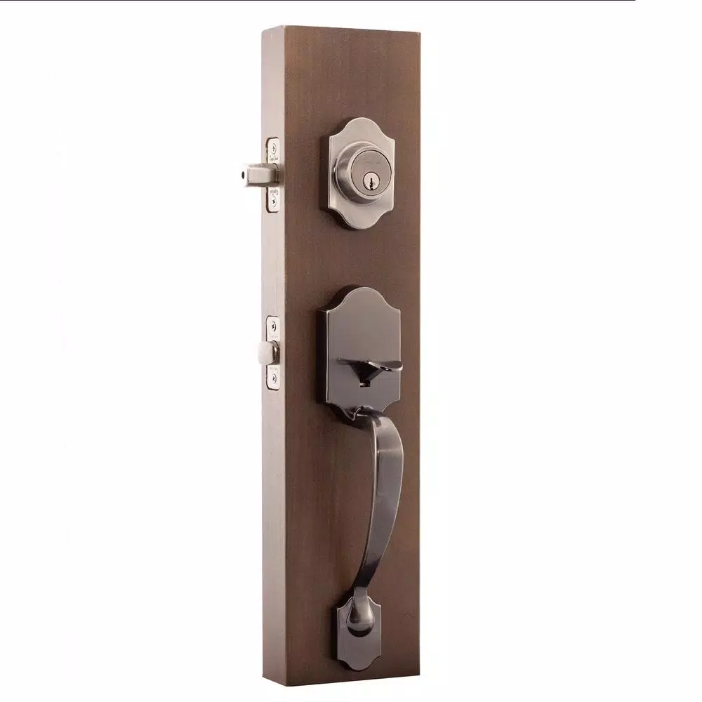 Copper Creek Heritage Antique Nickel Door Handleset with Waverlie Lever Trim
