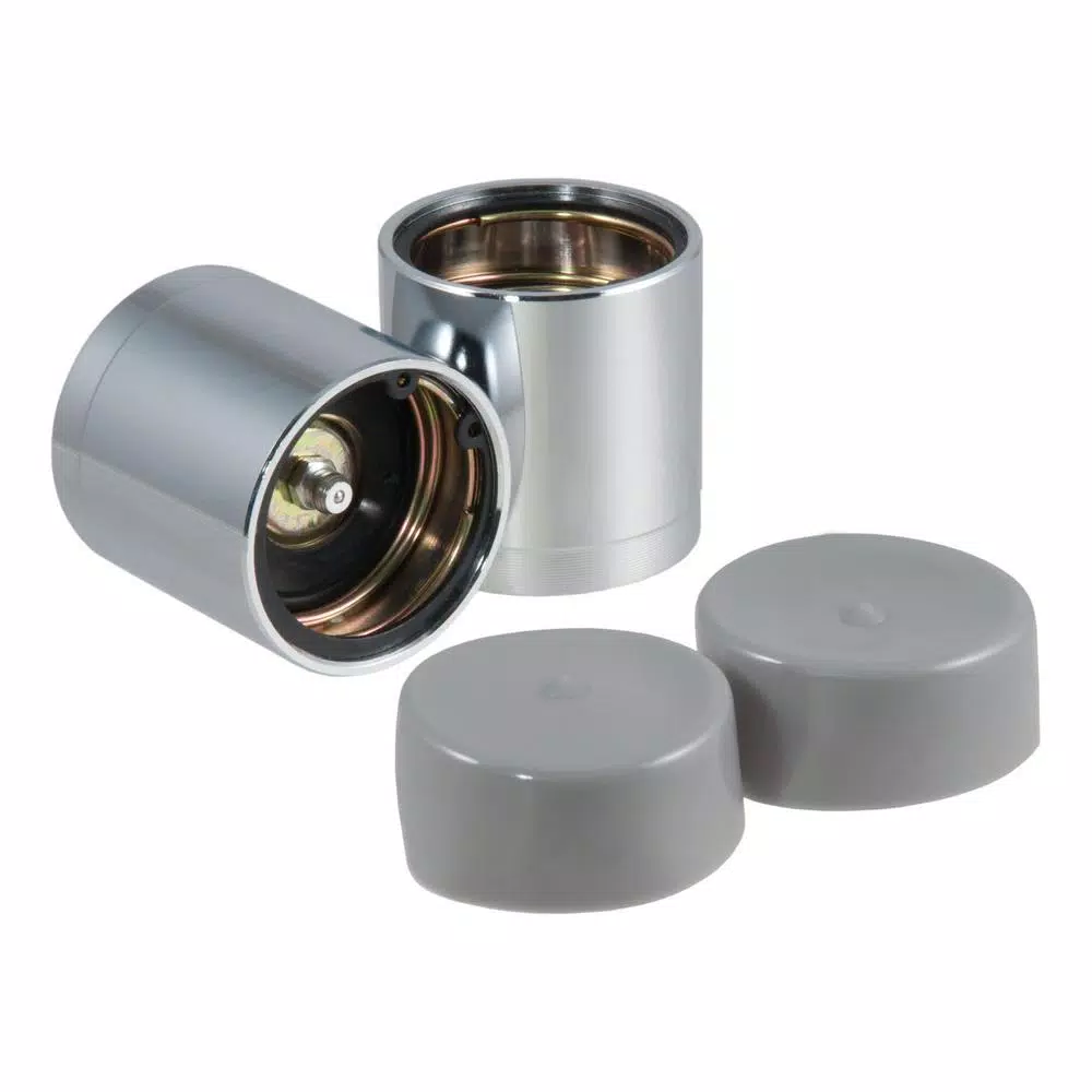 CURT 1.98" Bearing Protectors & Covers (2-Pack) - Chrome Wheel Bearing Dust Caps