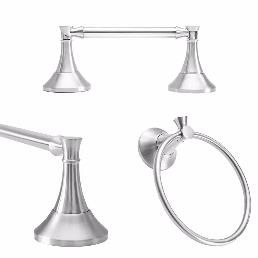 Arista Arlington 3-Piece Satin Nickel Bathroom Accessory Set