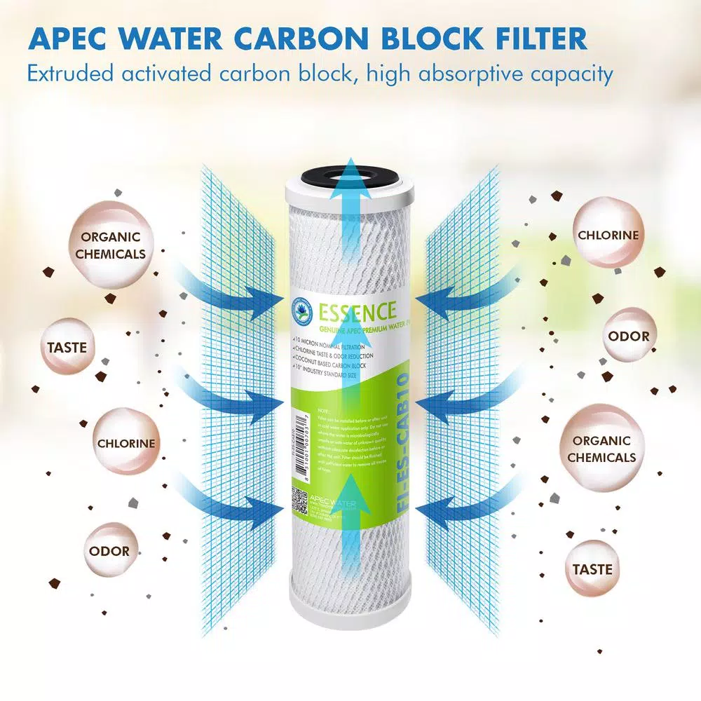 APEC Water Systems APEC Essence 10 in. Carbon Block Replacement Filter for ROES-50, ROES-PH75, and ROES-UV75