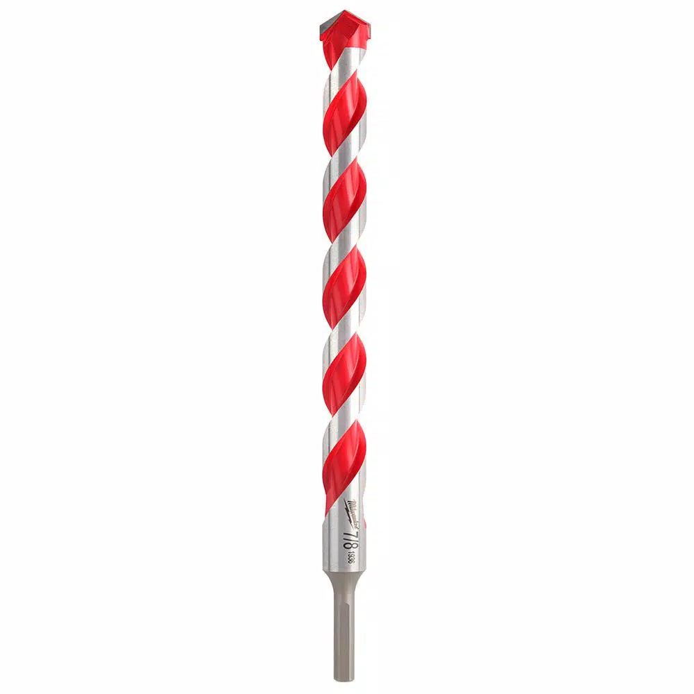 Milwaukee 7/8 in. x 12 in. Carbide Hammer Drill Bit for Concrete, Brick, and Block