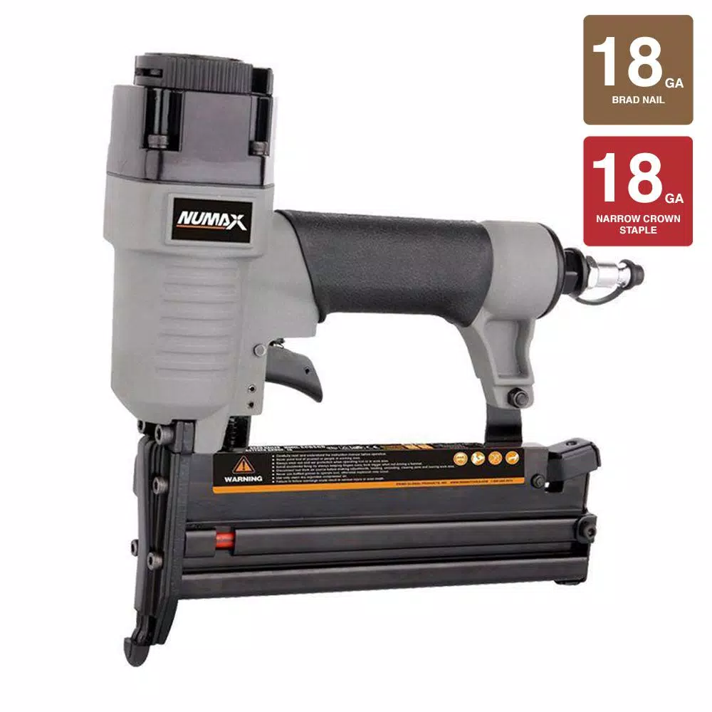 NuMax 3-Piece Pneumatic Finishing Nailer and Stapler Combo Kit with Storage Bag and Fasteners