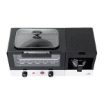 SPT 3-in-1 Breakfast Center 1450W Toaster Oven, Coffee Maker, and Griddle - Black and Stainless Steel thumbnail 2