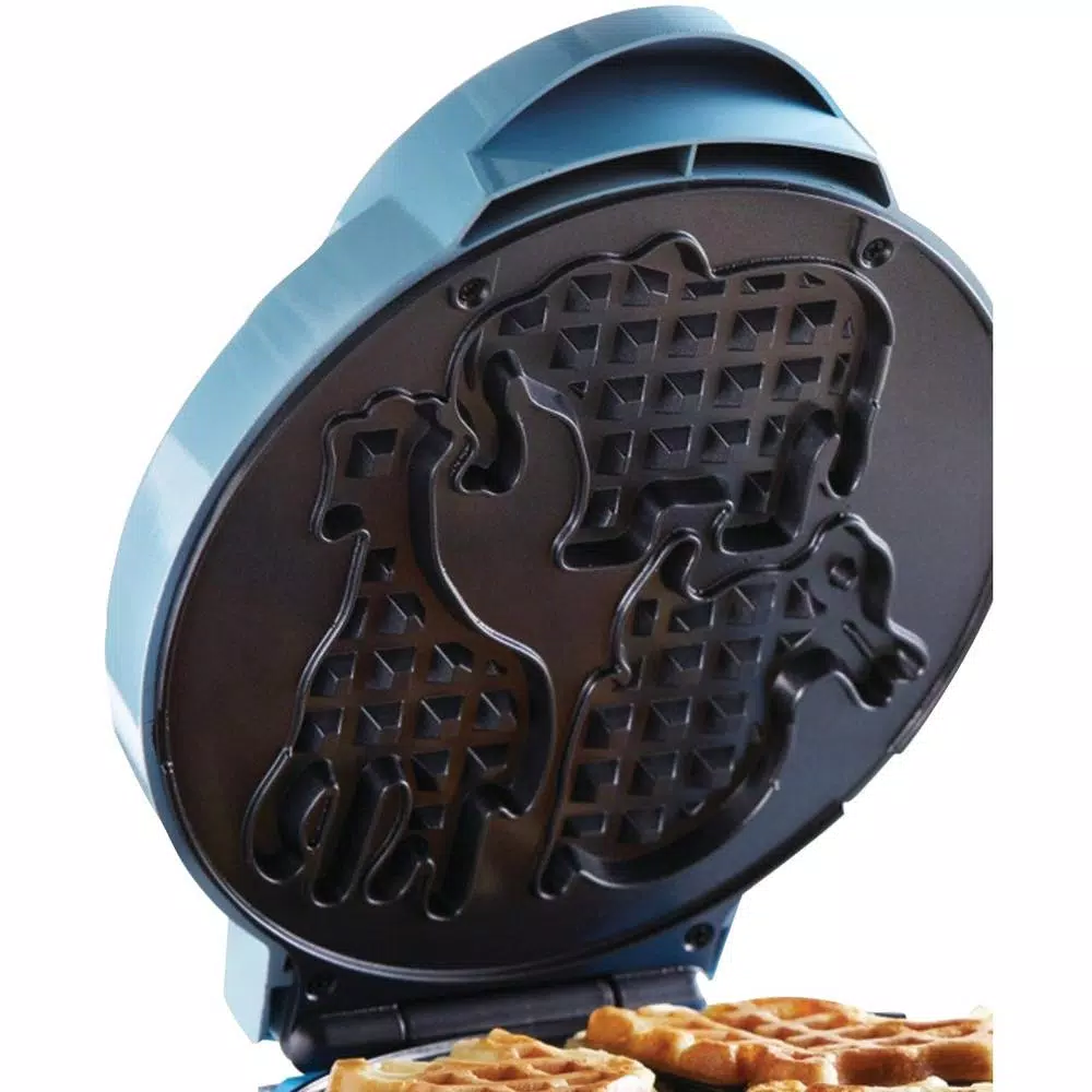 Brentwood Appliances TS-253 Blue Nonstick Animal-Shaped Mini Waffle Maker