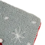 Glitzhome 19 in. Fox Hooked Christmas Stocking with Red Scarf and Santa Hat thumbnail 3