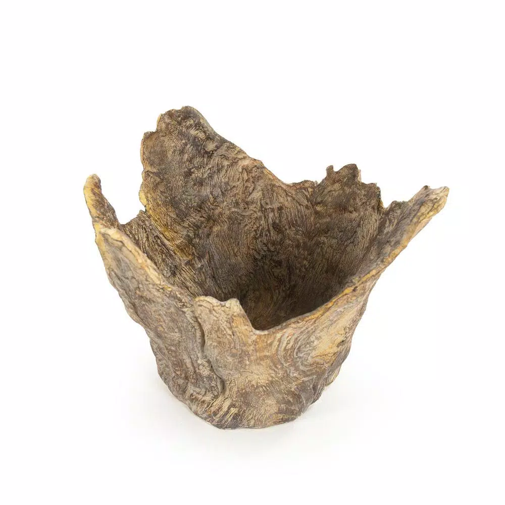 Zentique Small Wooden Tree Trunk Style Resin Sculpture in Distressed Brown Finish