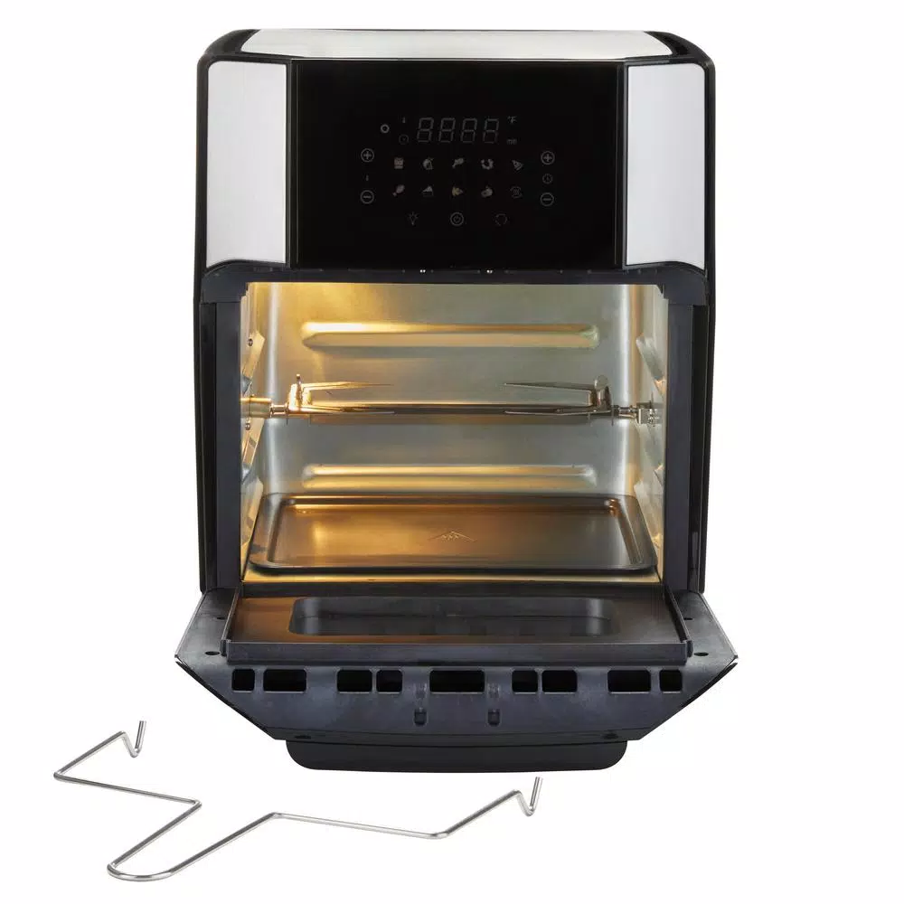 West Bend 12.6 QT XL Air Fryer Oven with Rotisserie, 10 Presets & Cyclonic Crisping Technology, Black
