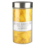 Unbranded 54 oz. Large Round Glass Canister with Brushed Stainless Steel Lid thumbnail 2