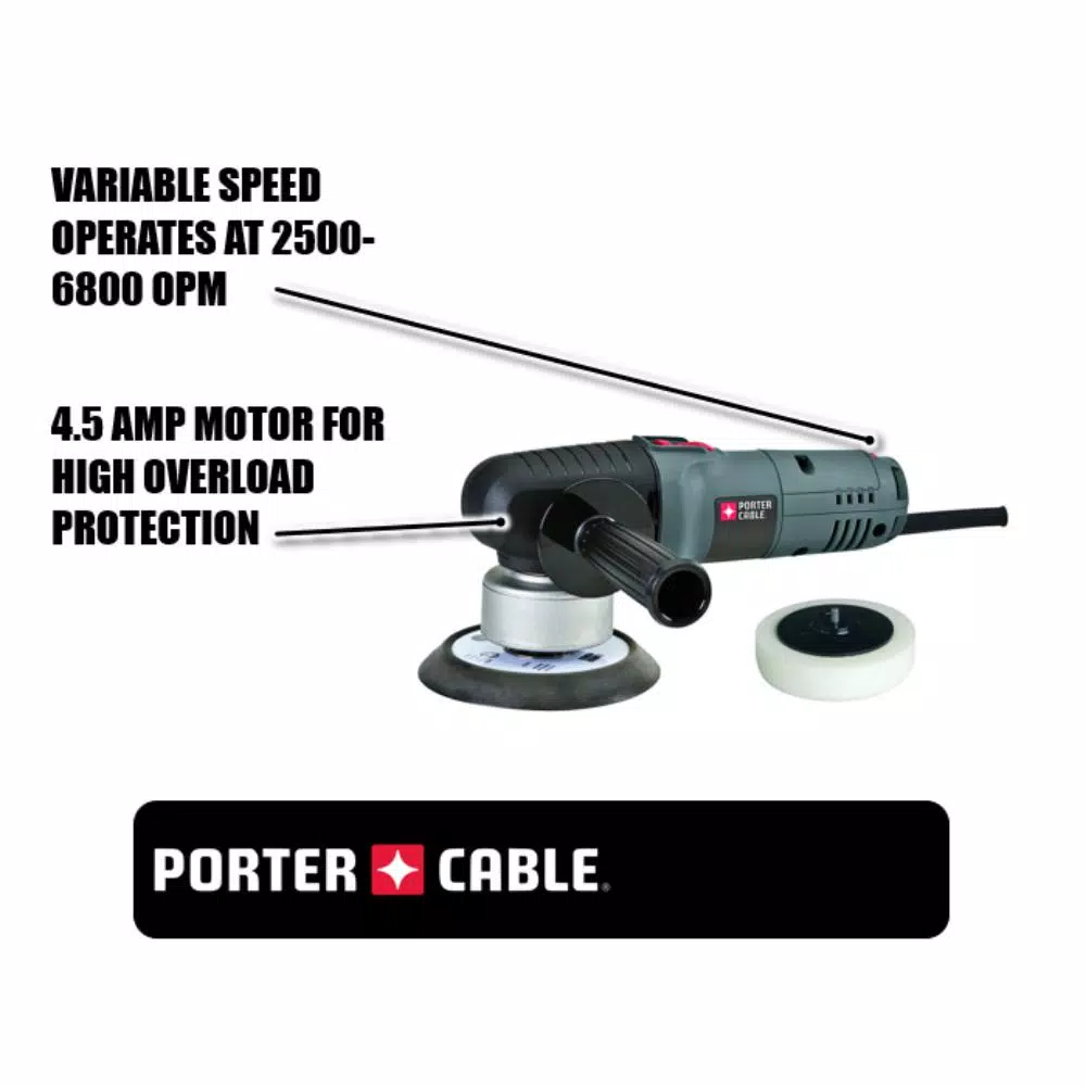 Porter-Cable 6 in. Variable Speed Random Orbital Sander, 4.5 Amp Corded Disc Sander