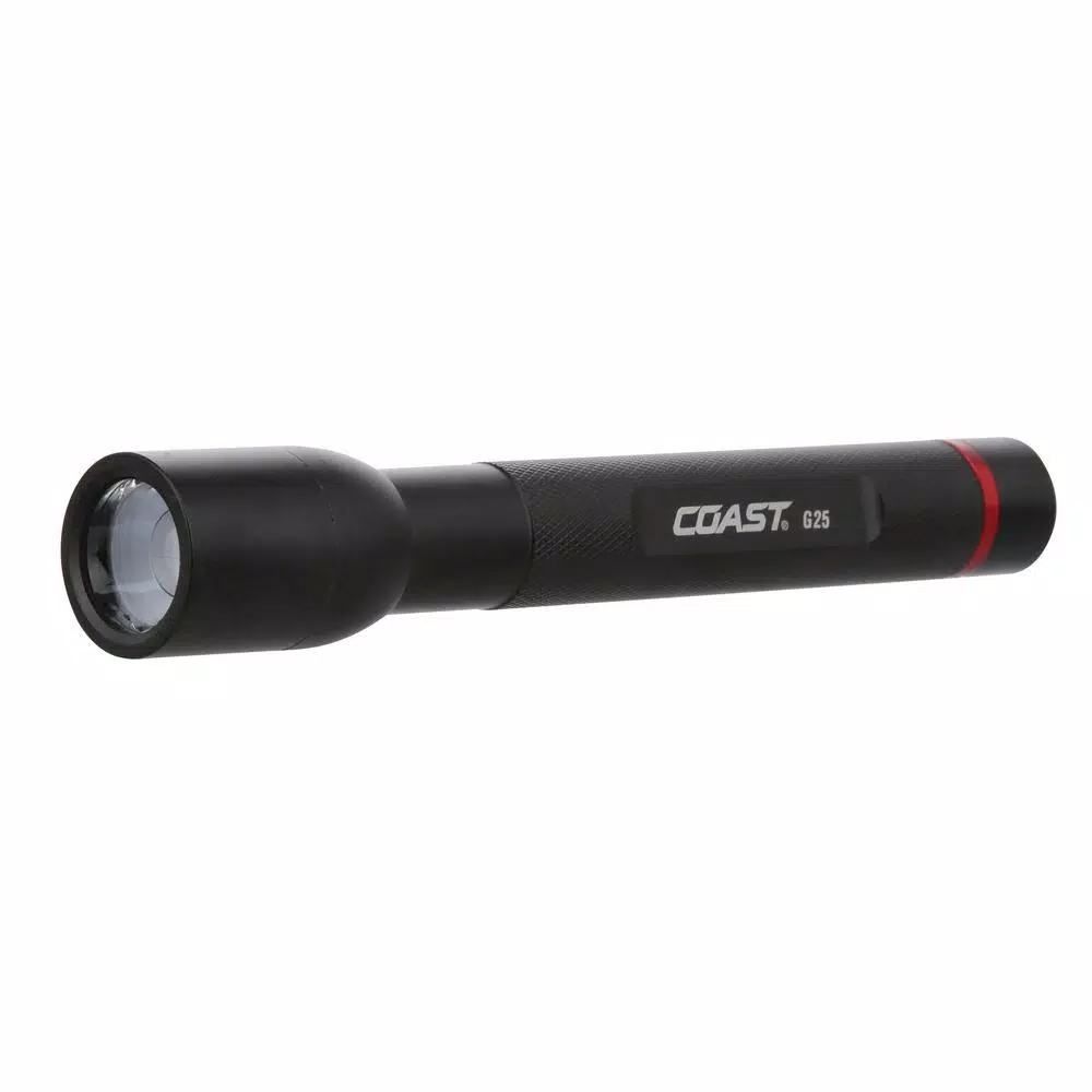 Coast G25 330 Lumen LED Flashlight, Aluminum Body, AA Battery Powered