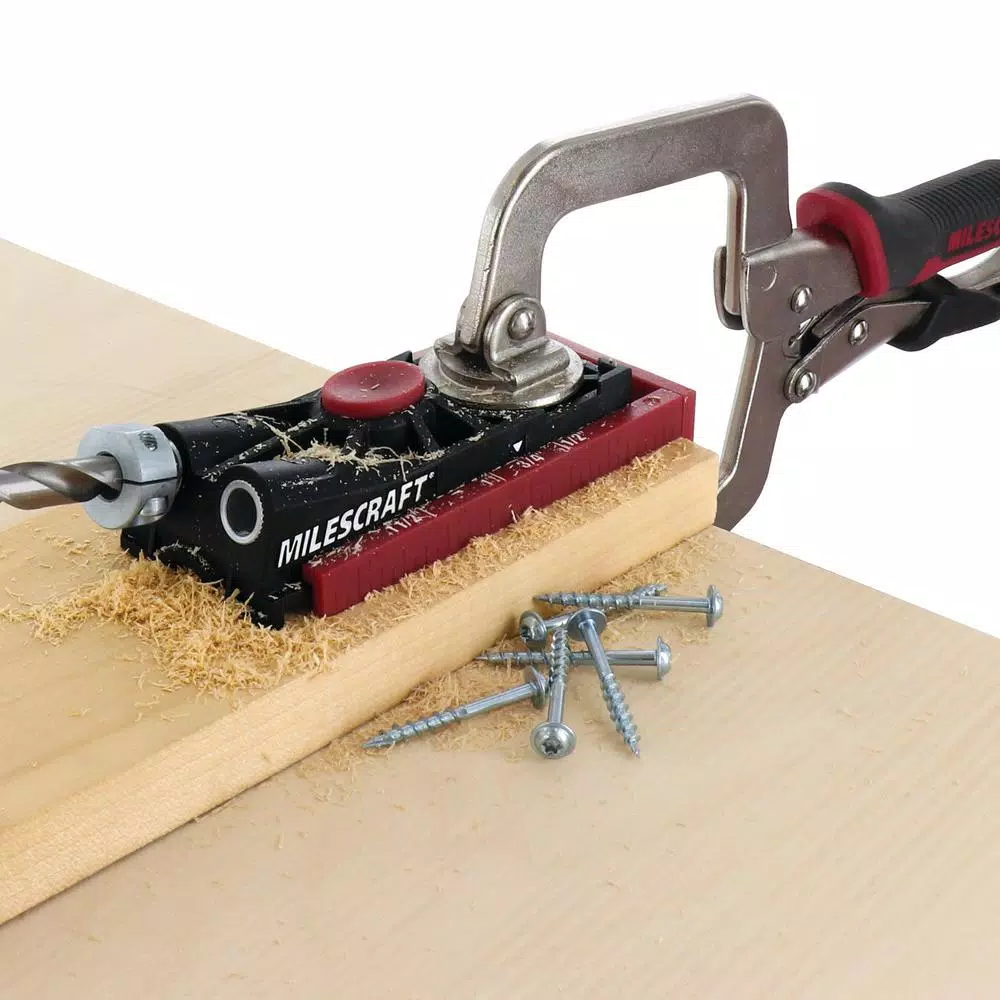 Milescraft PocketJig200 Complete Pocket Hole Jig Kit with Bit, Screws, and Drivers