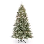 National Tree Company 7.5 ft. Feel Real Frosted Mountain Spruce Pre-lit Artificial Christmas Tree with 750 Clear Lights thumbnail 1