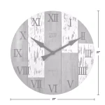FirsTime 27 in. Timberworks Oversized Wall Clock - Rustic Distressed Wood & Teal thumbnail 4