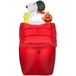 Gemmy 3.5 ft. Peanuts Red Baron Snoopy Lighted Halloween Airblown Inflatable thumbnail 2
