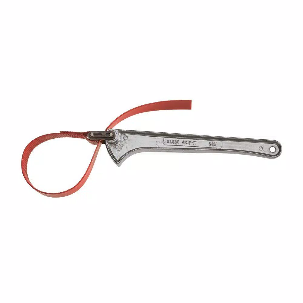 Klein Tools Grip-It Strap Wrench, 1.5 in. to 5 in. Opening, 6 in. Handle