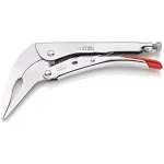 KNIPEX 10 in. Angled Long Nose Locking Pliers with Adjustment Screw thumbnail 1