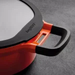 BergHOFF GEM Stay Cool 4.1 qt. Cast Aluminum Nonstick Saute Pan with Glass Lid, Orange thumbnail 3