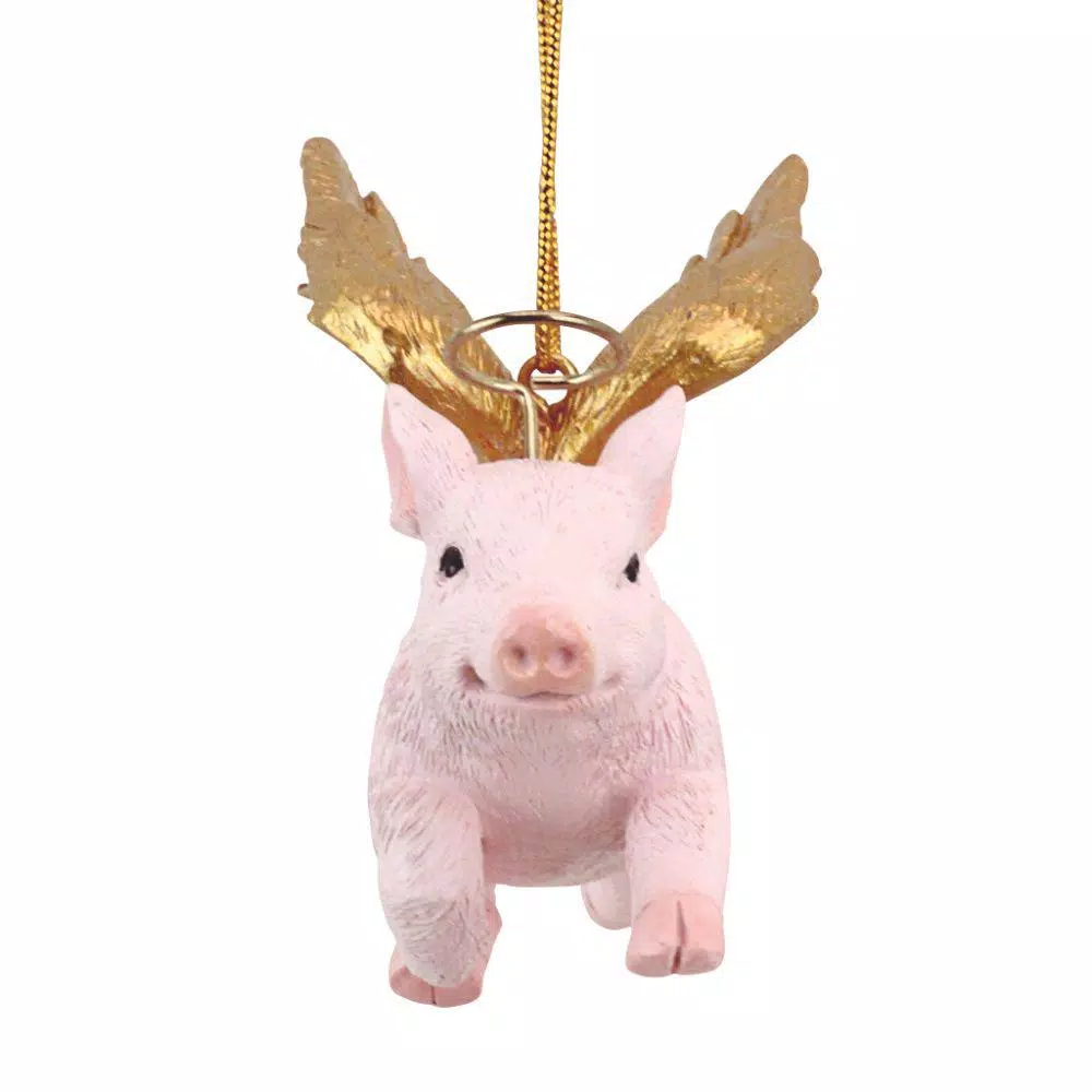 Design Toscano Hog Heaven Flying Pig Angel Holiday Ornament