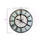 3R Studios Distressed Mint Green Wood Wall Clock - 29-inch French Country Style Oversized Analog Clock thumbnail 4