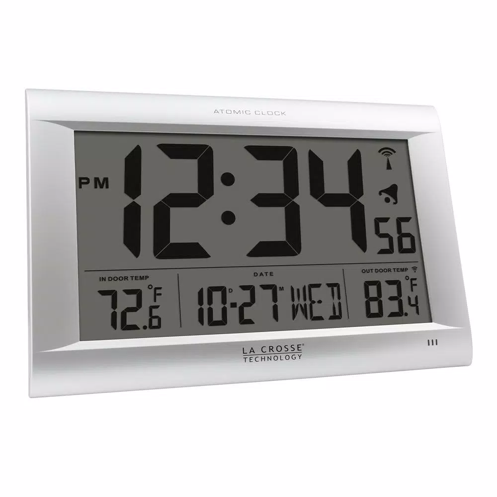 La Crosse Technology Jumbo Atomic Digital Wall Clock with Outdoor Temperature Sensor & WWVB Radio Controlled Time