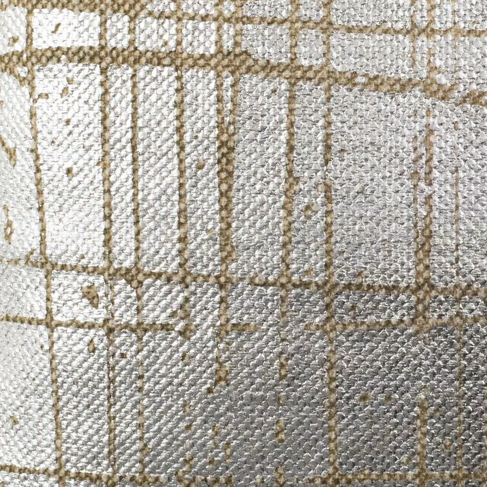 Safavieh Metallic Grid Silvery-Moss 20 in. x 20 in. Cotton Throw Pillow with Down Alternative Fill