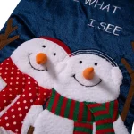 Glitzhome 36 in. Polyester Velvet 3D Oversized Snowman Christmas Stocking with Gold Stars thumbnail 3