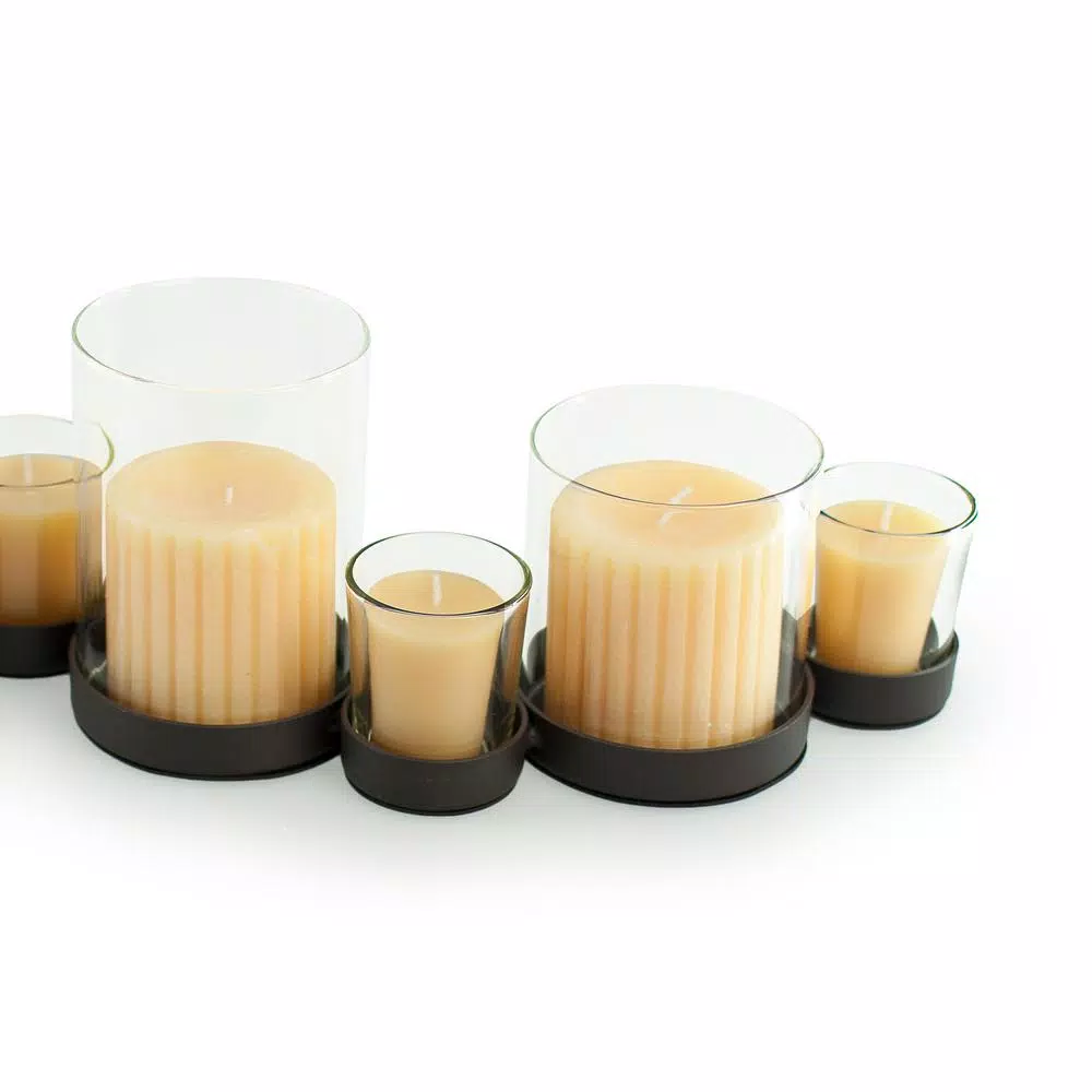 Danya B Bubbles Iron and Glass Hurricane Candle Holder for 7 Candles