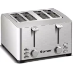 Costway 4-Slice Stainless Steel Extra-Wide Slot Toaster with Warming Rack and 6 Shade Settings thumbnail 2