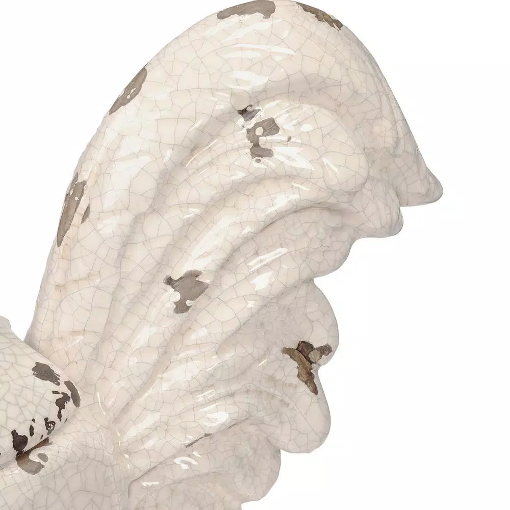 3R Studios 20 in. Stoneware Rooster Decorative Container with Lid - Farmhouse Style