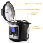 Megachef 6 Qt. Stainless Steel Digital Electric Pressure Cooker with 14 Programmable Settings thumbnail 5