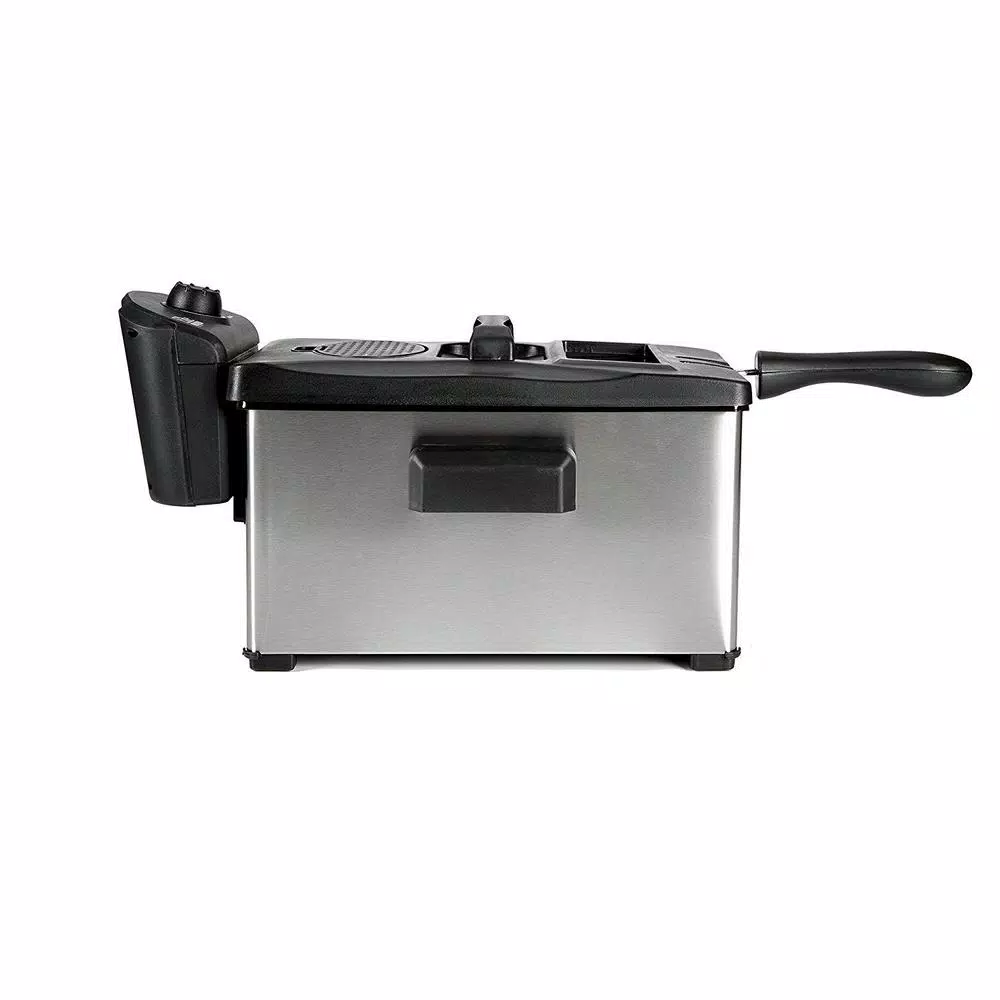 Elite Cuisine Elite 3.5 Qt. Immersion Deep Fryer, 1500W Electric Countertop Fryer with Adjustable Thermostat
